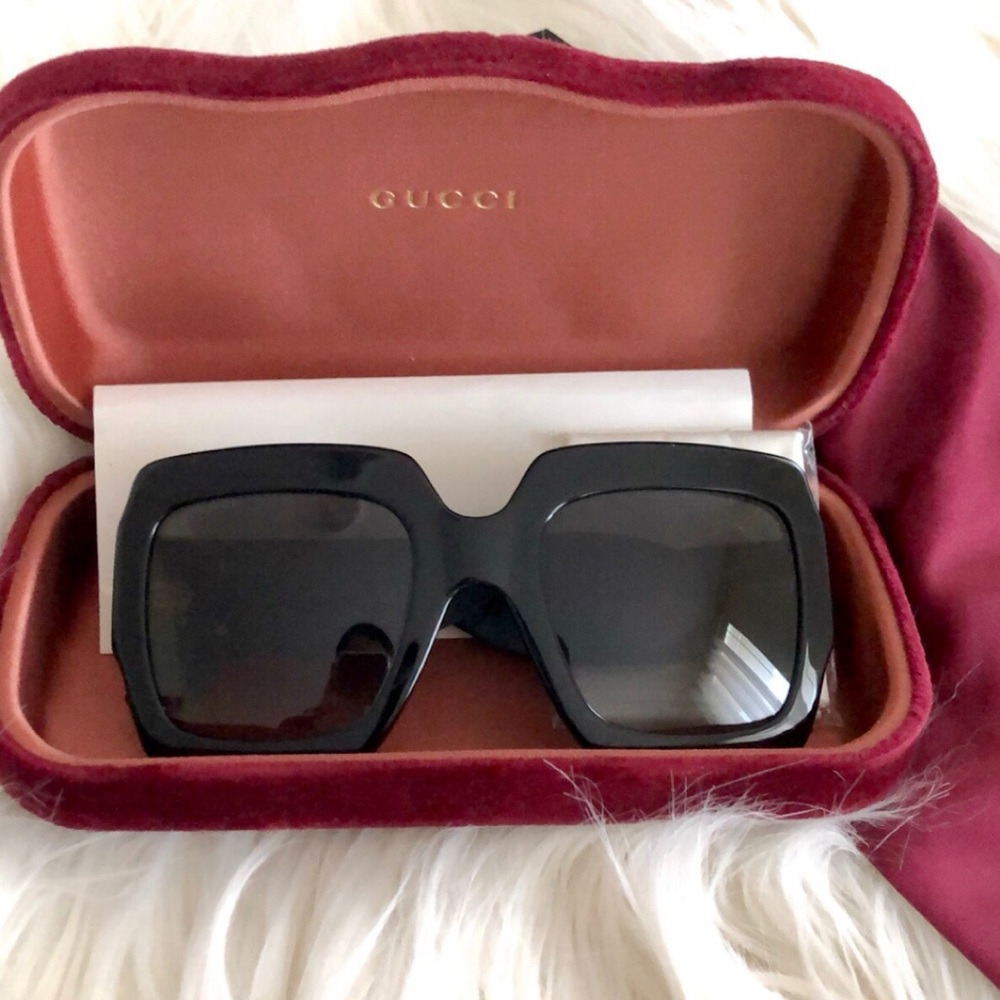 Gucci Oversized Square Glitter Sunglasses